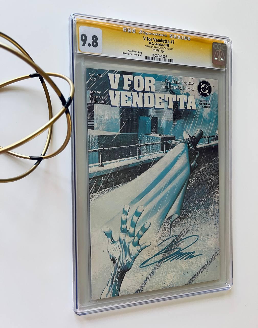 CGC V for Vendetta Vフォー・ヴェンデッタ サイン　スケッチ SIGNED -- V for Vendetta#7 CGC 9.8 Ss - Collector's RARE Old