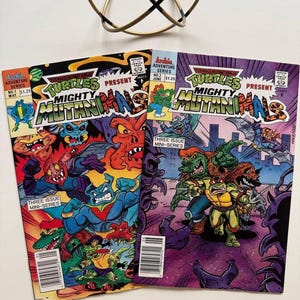 1991 rare -- MIGHTY MUTANIMALS #1-2 - Teenage Mutant Ninja Turtles  - Vintage collectible comic books | TMNT | First Series | Newsstand
