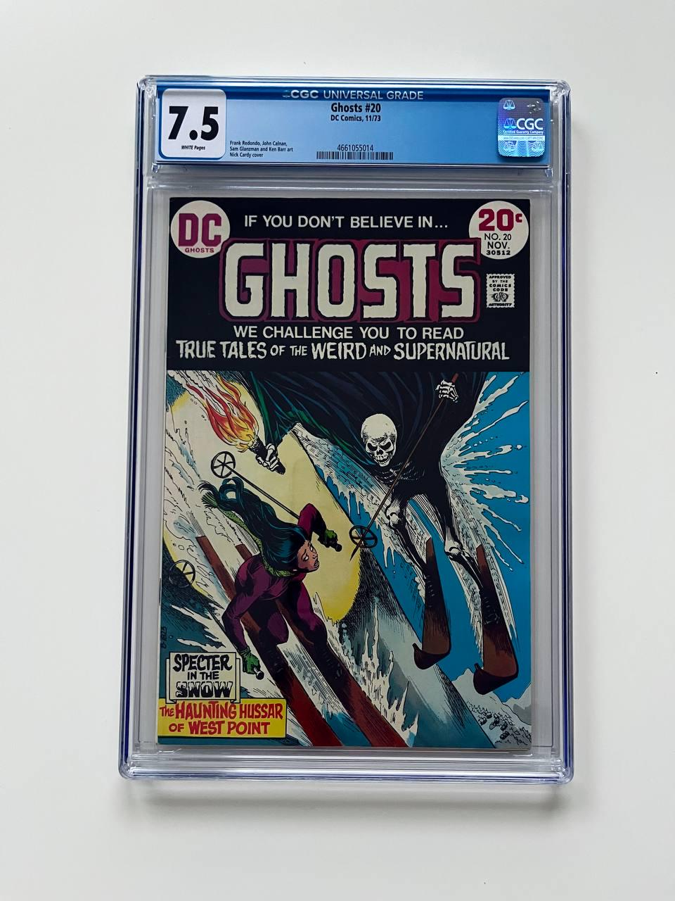 Ghosts #20 CGC 7.5 (1973): Nick Cardy Skeleton-on-skis Cover | DC
