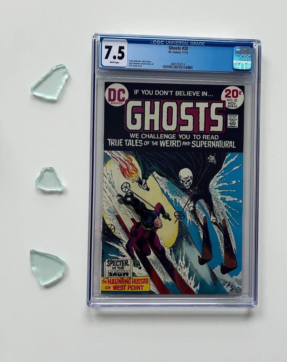Ghosts #20 CGC 7.5 (1973): Nick Cardy Skeleton-on-skis Cover | DC