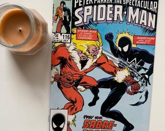 Spectacular Spider-Man #116: First Sabretooth Battle, 1986 Vintage Comic