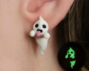 Brincos de fantasma assustadores que brilham no escuro para o Halloween