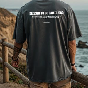 Blessed Dad Comfort Colors® Christian T-Shirt | Proverbs 20:7 Bible Verse Tee | Faith Family Fatherhood Gift for Men, Christmas Gift