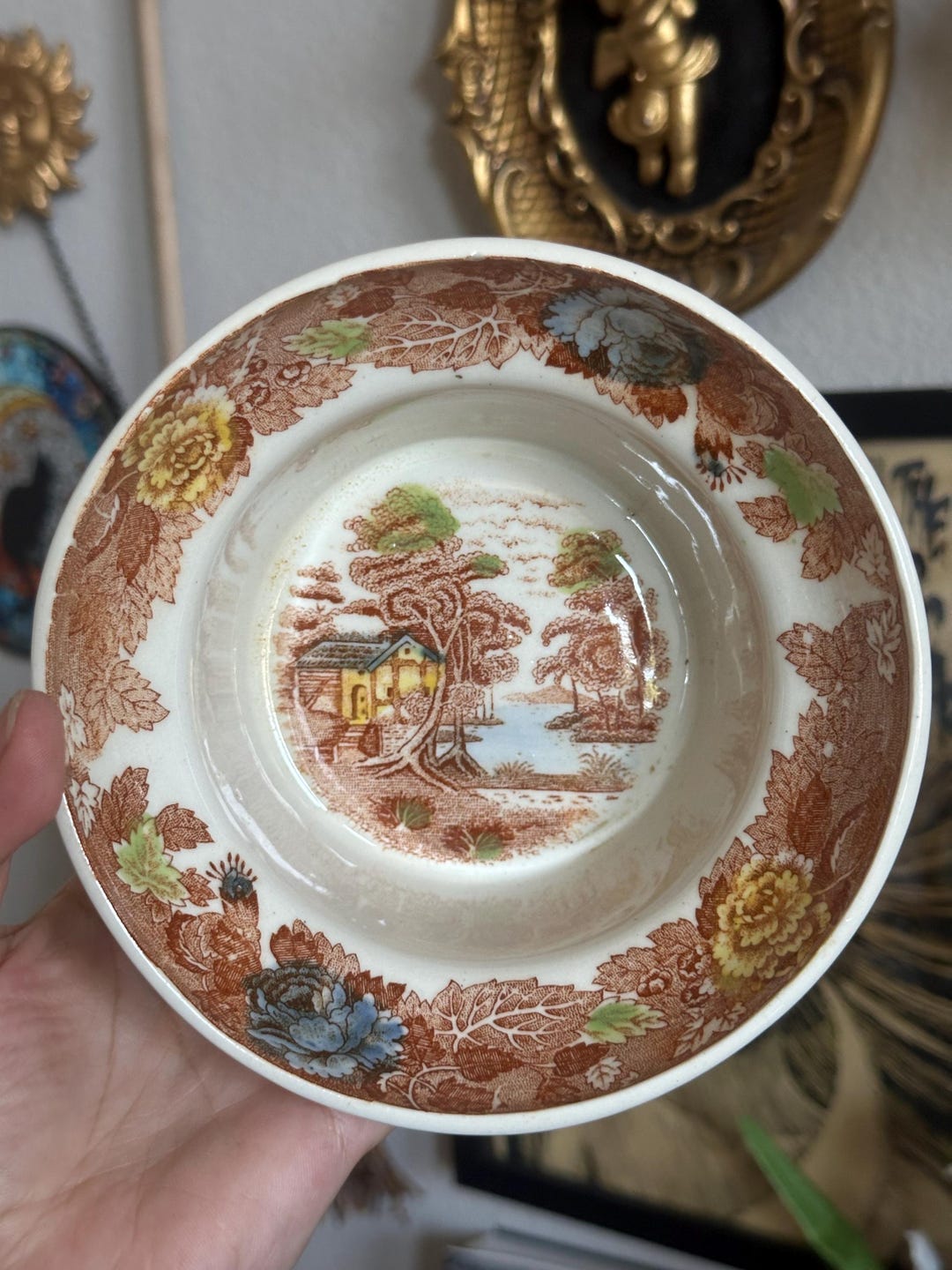 Vintage Nasco Mountain Woodland Lazy Susan Ceramic Bowl - Etsy