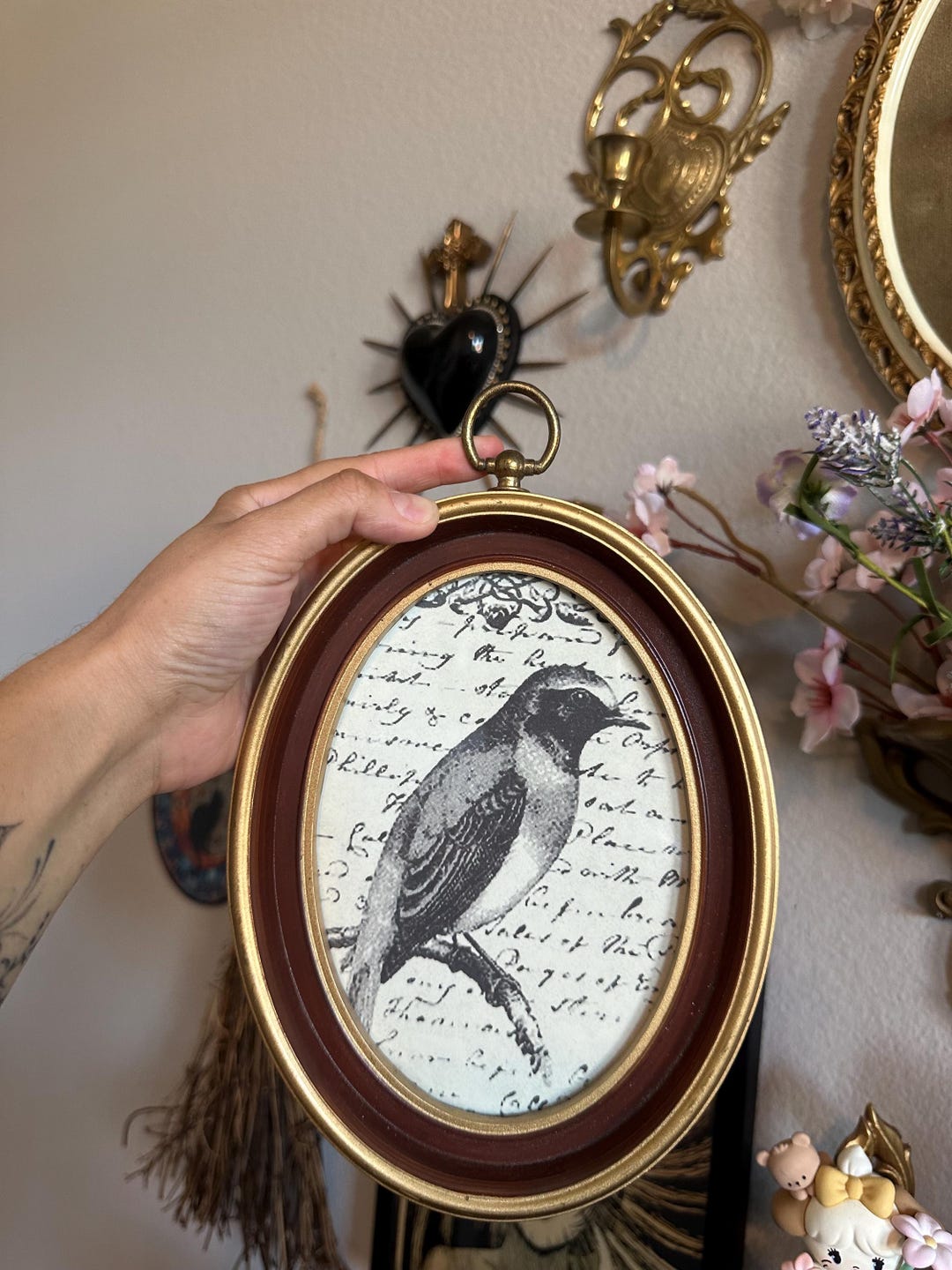 Gold and Red Frame With Vintage Bird Picture - Etsy