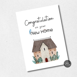 Congratulazioni per la tua nuova casa, regalo di inaugurazione della casa, modello di biglietto di benvenuto per la tua nuova casa, biglietto stampabile fai da te, biglietto di benvenuto per la tua nuova casa