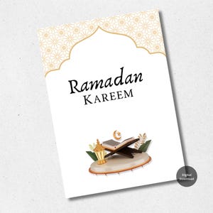 Cartões de felicitações do Ramadã Cartões do Ramadã Kareem Modelo de cartões do Ramadã Mubarak Cartões de desejos do Ramadã para impressão Presentes islâmicos Cartão para impressão faça você mesmo
