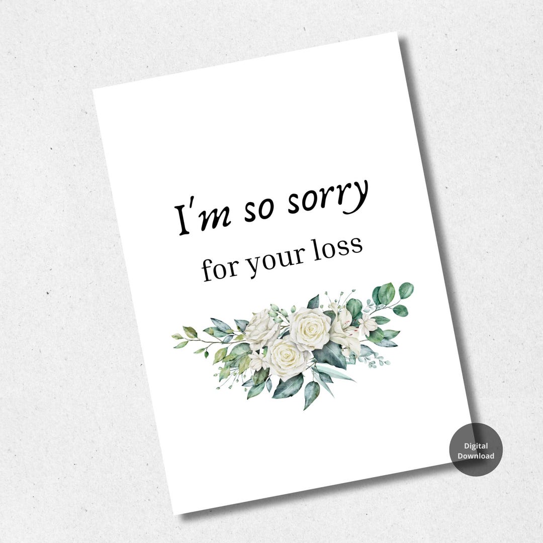 Sympathy Message Card Thinking of You Card I'm so Sorry for Your Loss ...