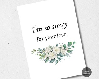 Sympathy Message Card Thinking of You Card I'm so Sorry for Your Loss ...