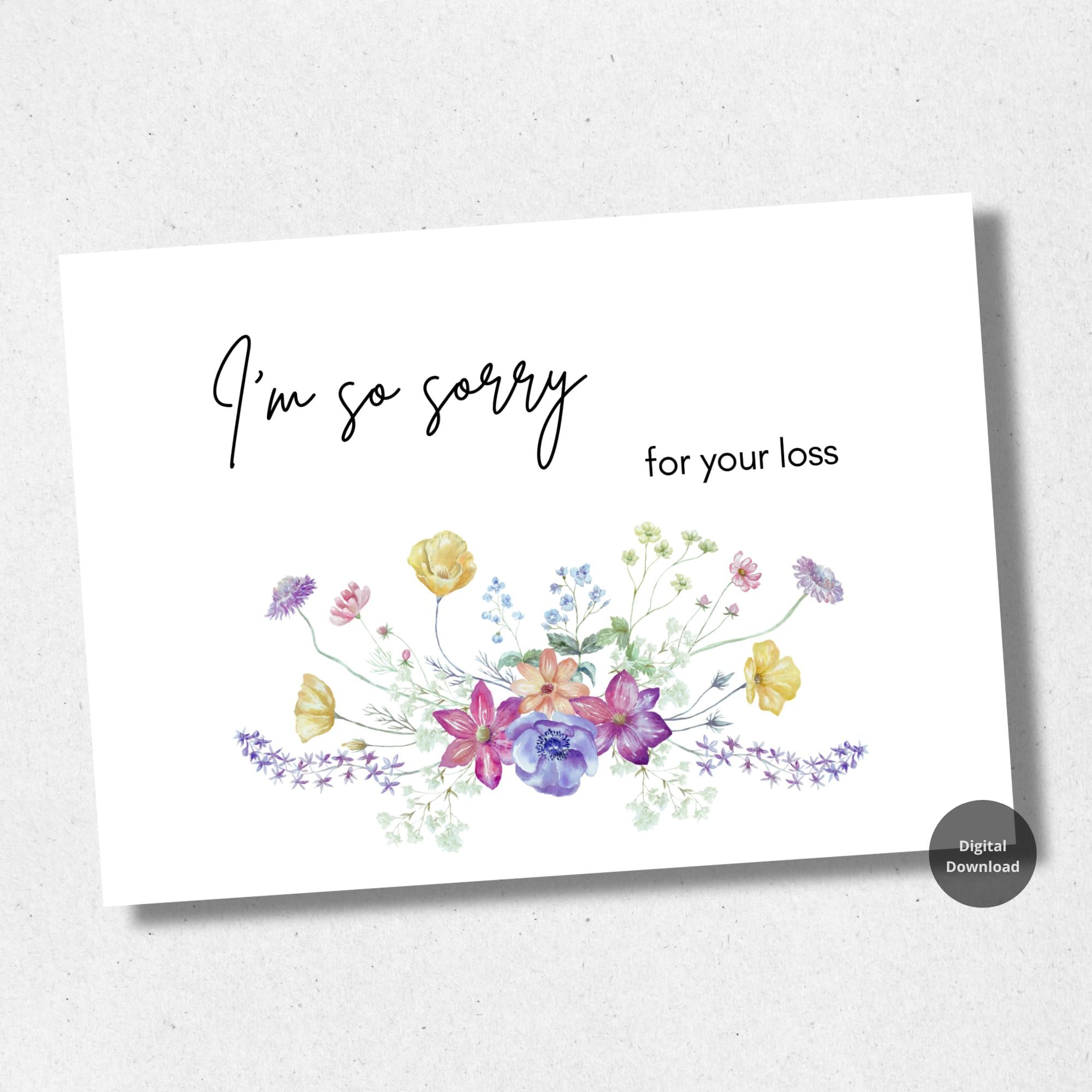 Sympathy Message Card Thinking of You Card I'm so Sorry for Your Loss ...