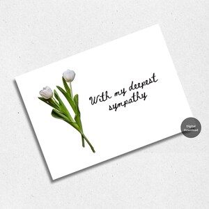 Sympathy-berichtkaart Thinking Of You-kaart Het spijt me voor je verlies Condoleance-berichtkaart Afdrukbare kaarten voor nabestaanden Begrafenissjabloon
