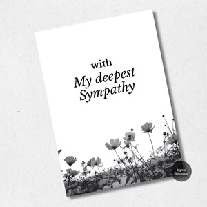 Sympathy-berichtkaart Thinking Of You-kaart I'm So Sorry For Your Loss Condoleance-berichtkaart Afdrukbare kaarten voor nabestaanden Begrafenissjabloon BNW