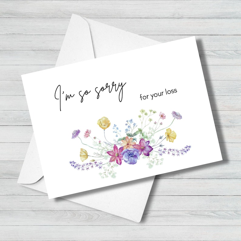 Sympathy Message Card Thinking of You Card I'm so Sorry for Your Loss ...