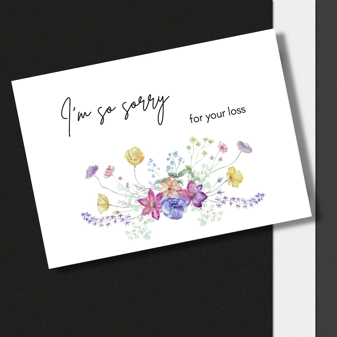 Sympathy Message Card Thinking of You Card I'm so Sorry for Your Loss ...