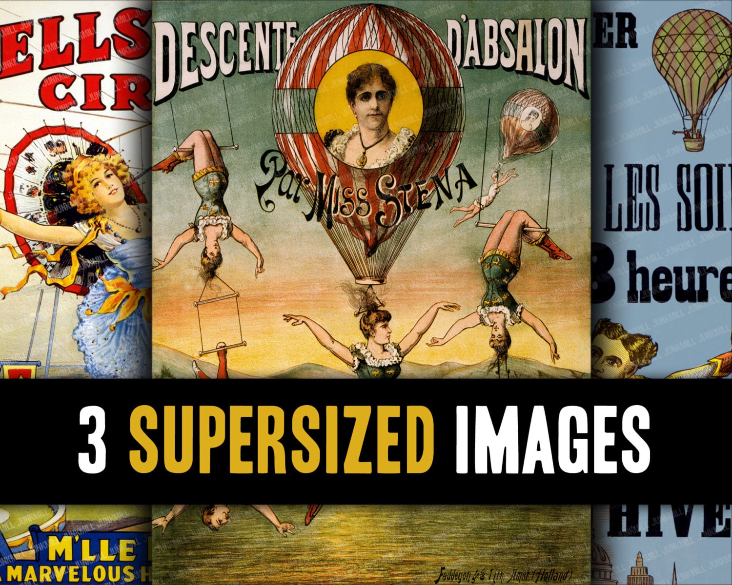 CIRQUE - Extra Large Digital Printable Images - Vintage Circus