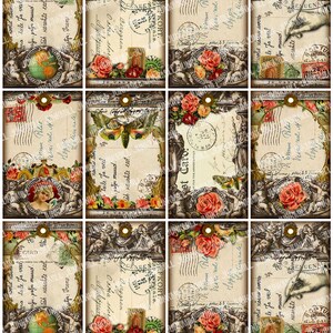 Tabula Rosa Patterns TABULA ROSA - Digital Printable Collage Sheet - French Roses, Vintage ...