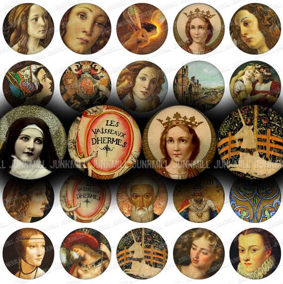 ATC 2.5 x 3.5 UNICORNS /& QUEENS Women with Unicorns Mythology Digital Printable Collage Sheet Medieval Renaissance Paintings