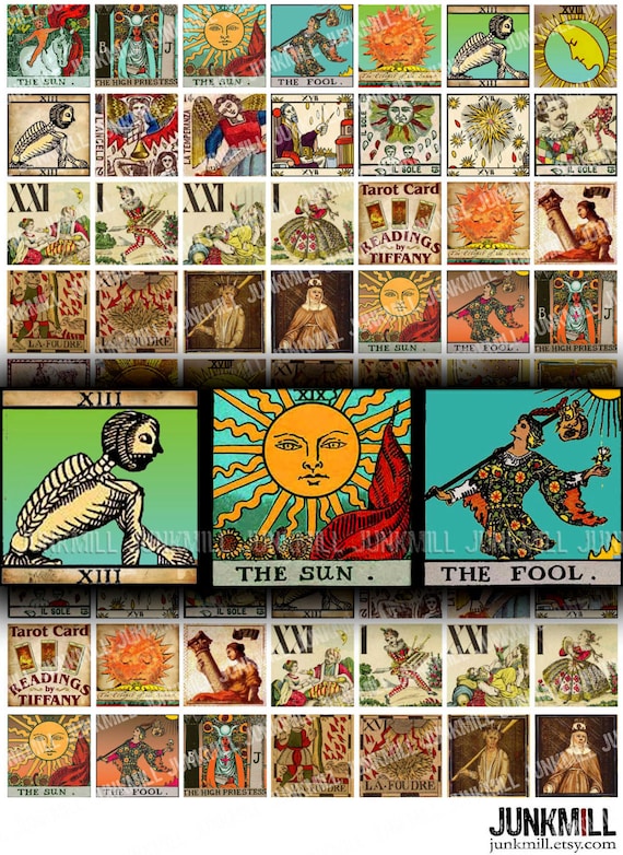 TINY TAROT Digital Printable Collage Sheet Vintage Tarot - Etsy Hong Kong