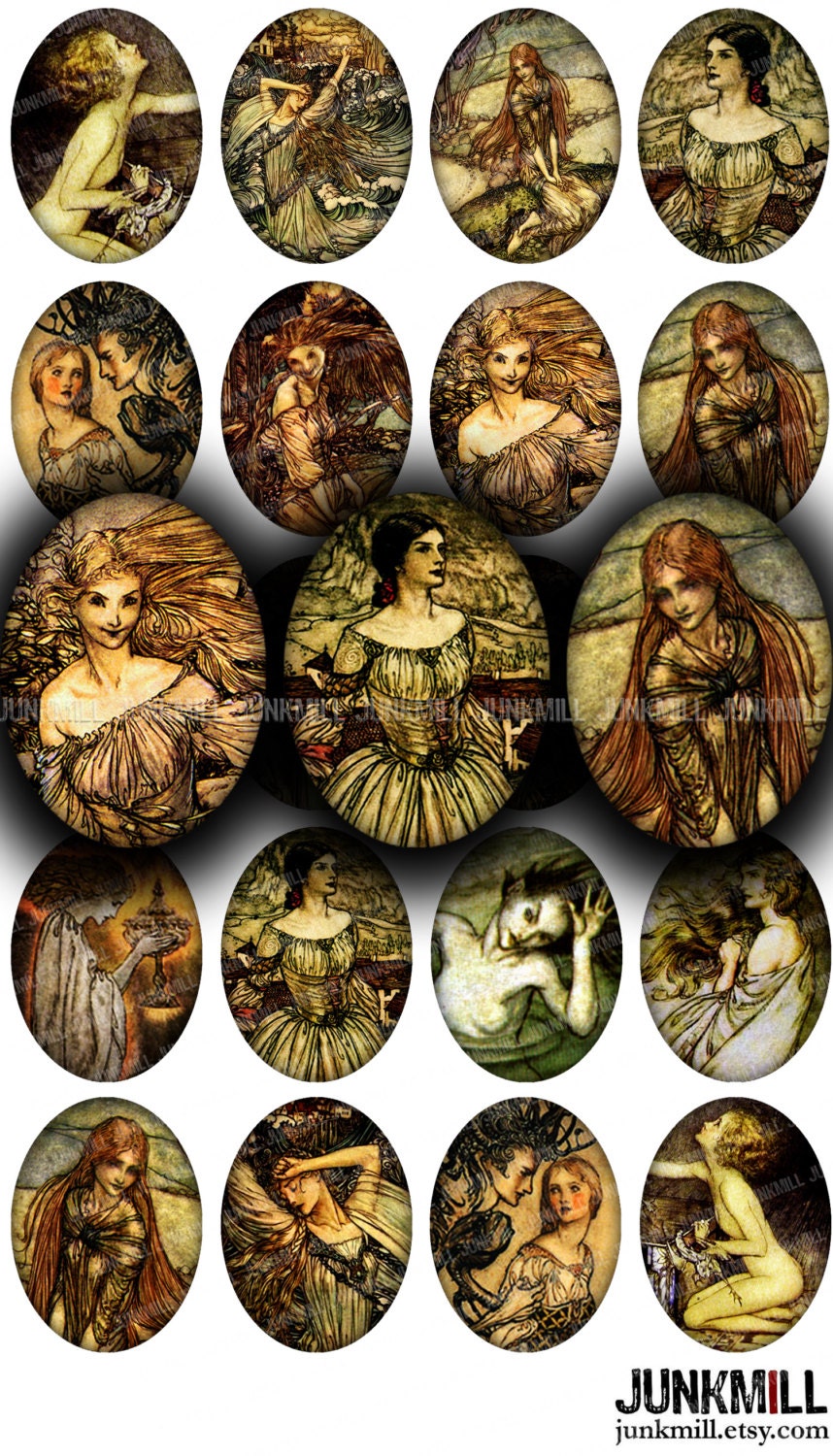 ARTHUR RACKHAM - Digital Printable Collage Sheet - Vintage Rackham ...