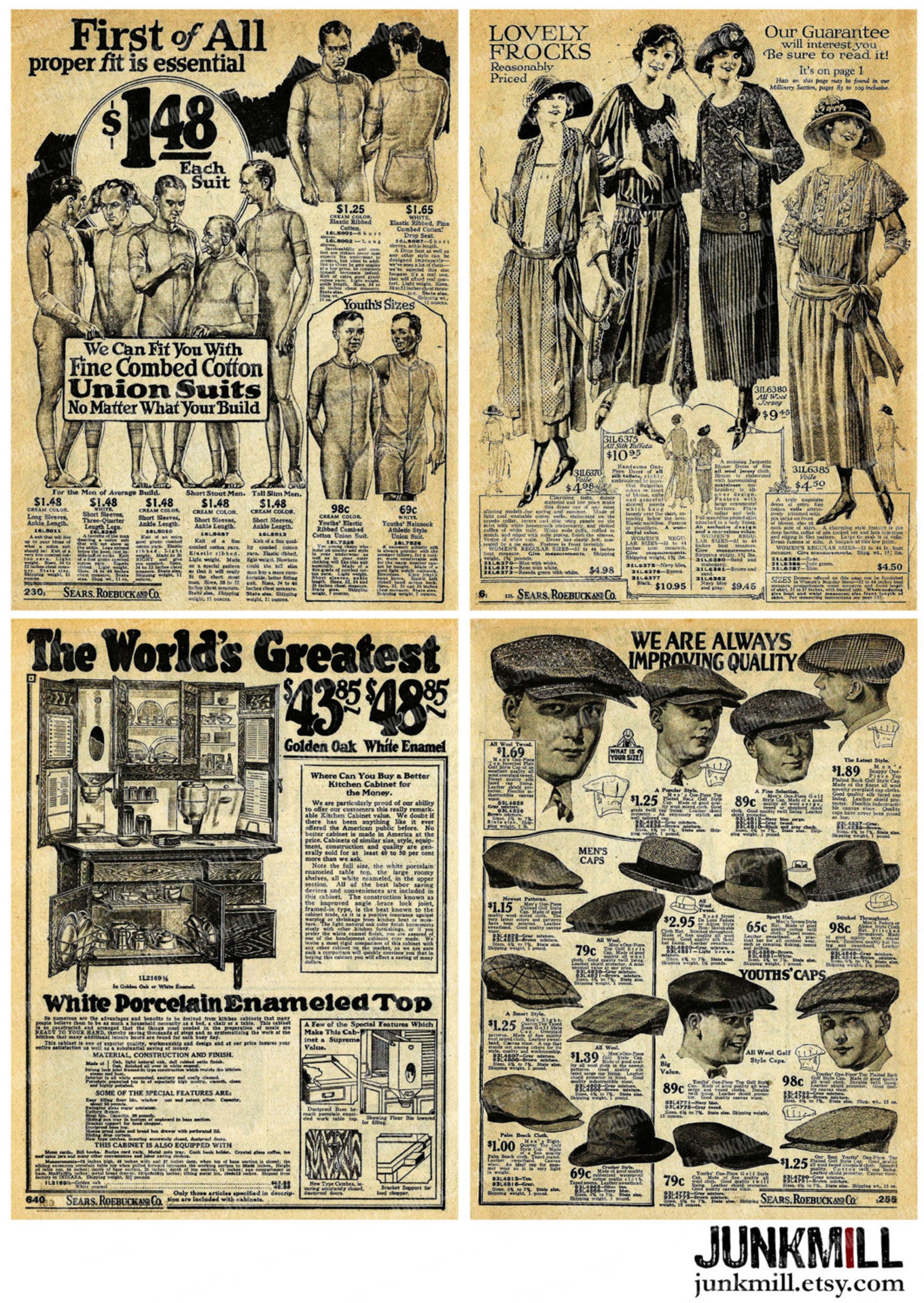 SEARS 1923 Digital Printable Collage Sheet 3.5 X 5 Vintage Sears