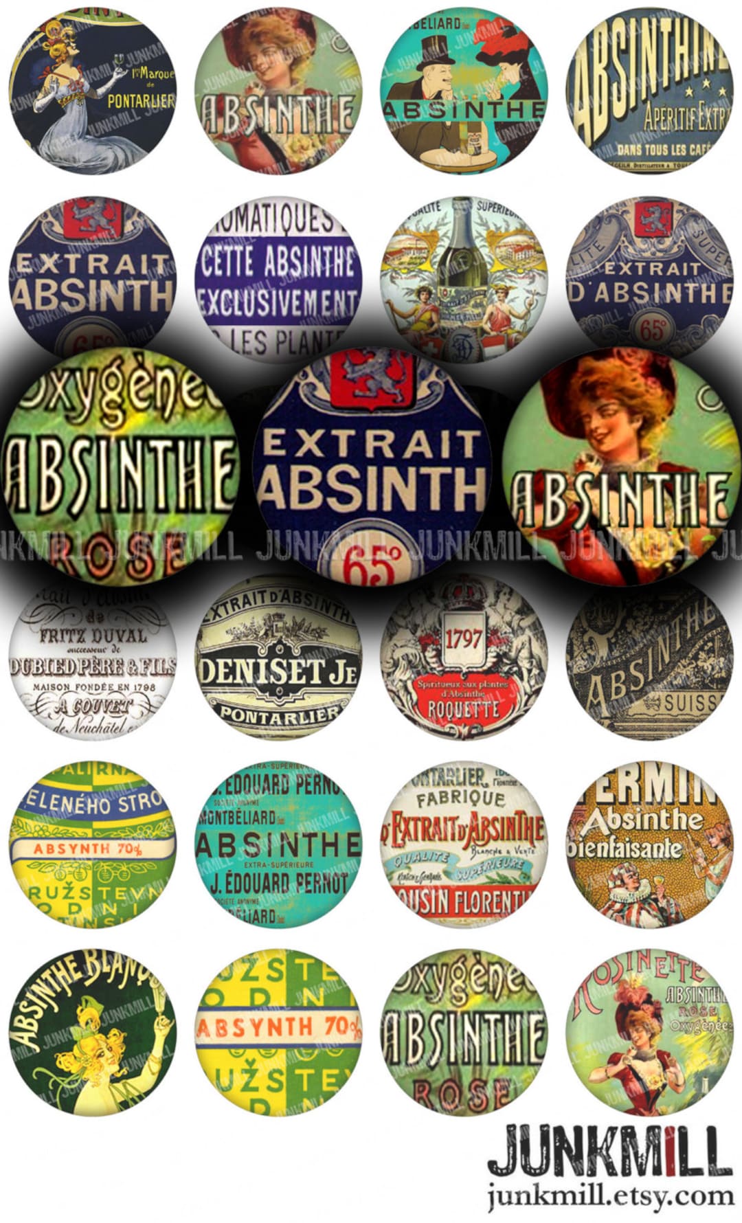 ABSINTHE - Digital Printable Collage Sheet - French Victorian Absinthe ...