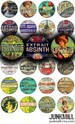 ABSINTHE - Digital Printable Collage Sheet - French Victorian Absinthe Labels & Vintage Green Fairy Advertisements, 1' Circles, 25 mm Round 