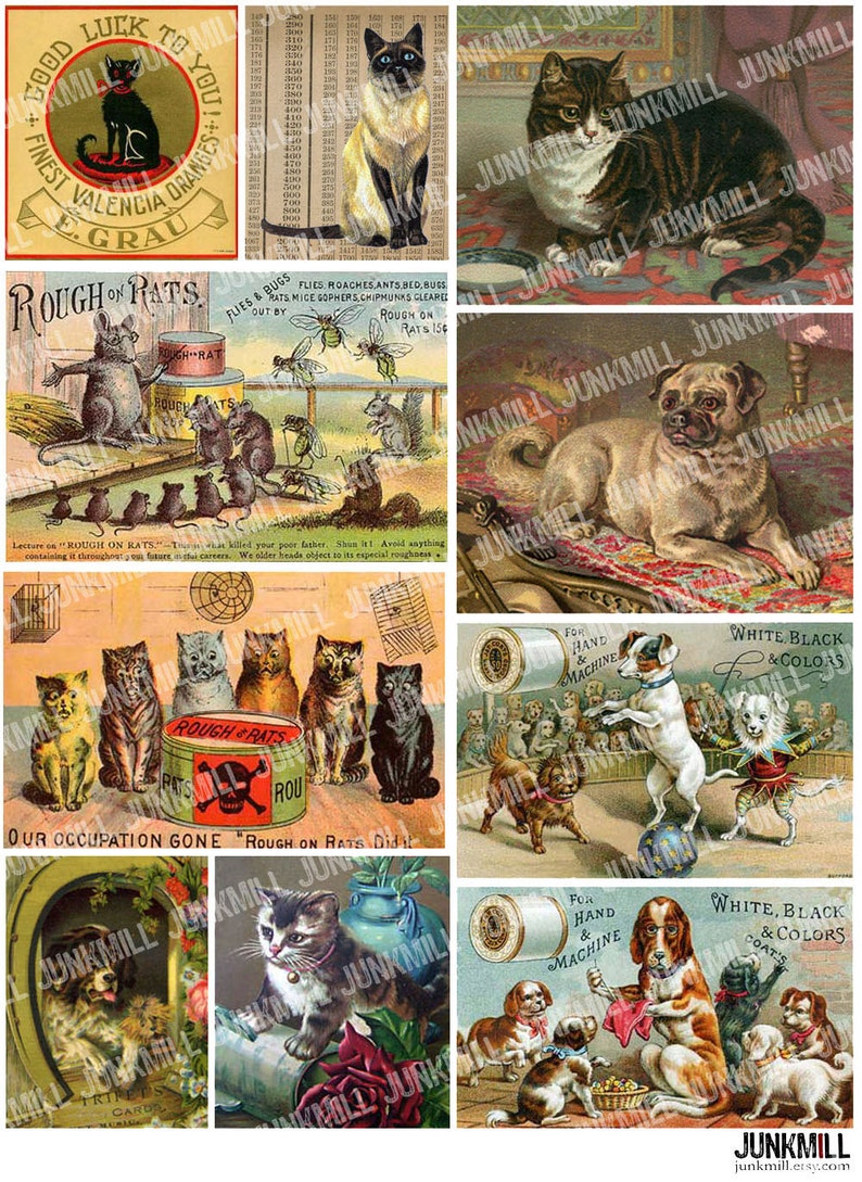 VERY VINTAGE Digital Printable Collage Sheets Vintage | Etsy