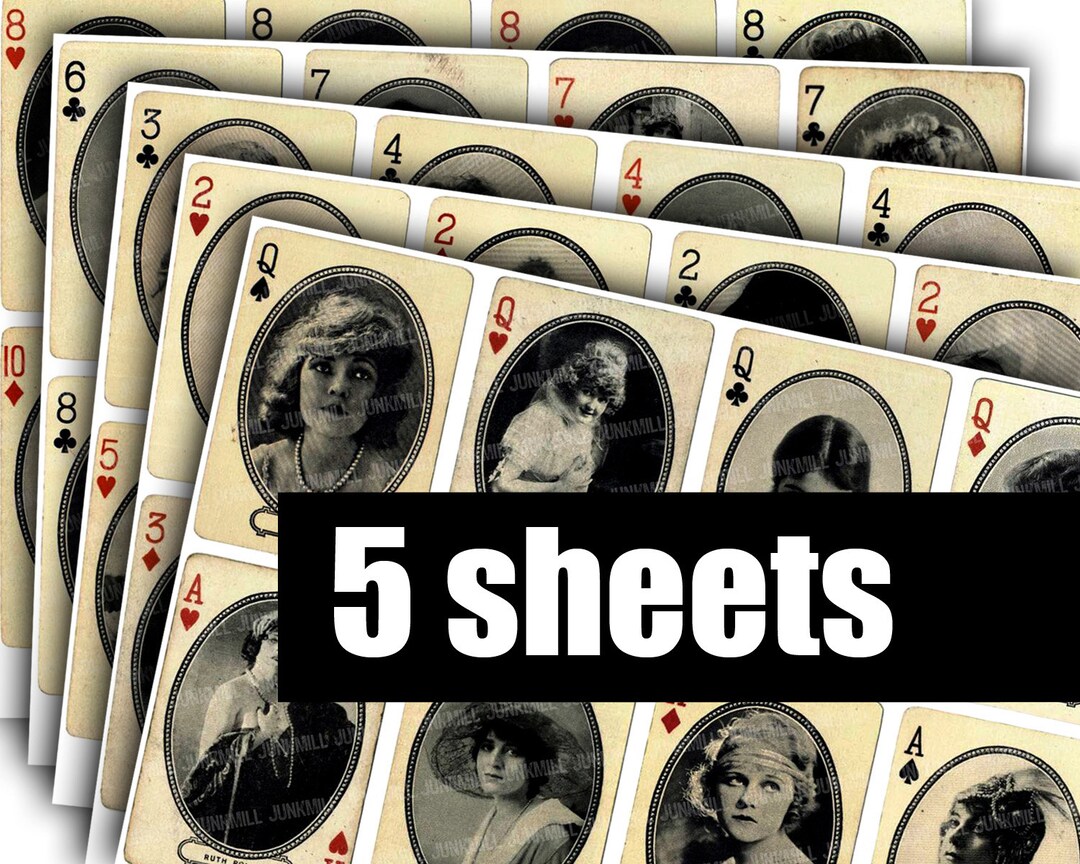 MORIARTY CARDS - Digital Printable Collage Sheets - Vintage Playing ...