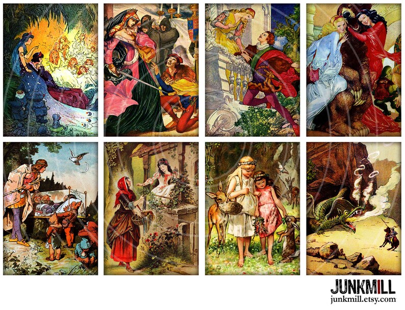 FAIRY TALE CLASSICS Digital Printable Collage Sheet | Etsy