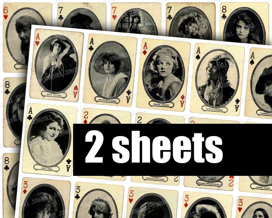 MORIARTY CARDS - Digital Printable Collage Sheets - Vintage Playing ...