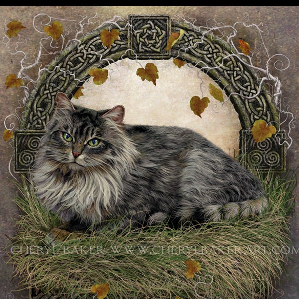 Cat Decor - Cat Art Print - Fine Art Cat Print - Cat Artwork - Maine Coon Cat - Maine Coon Painting - Cat Lover Gift - Cat Lover Art - Decor
