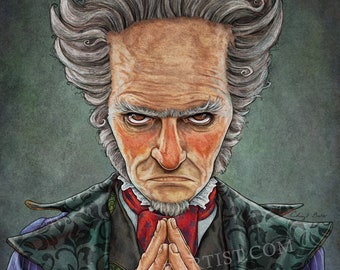 Count Olaf Teaches at a Magical School - Wizard - Wizarding House  Macabre Art Macabre Decor -
