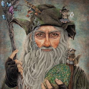 Radagast Teaches at a Magical School Wizard Wizarding House Macabre Art Macabre Decor Hobbit Art Wizard Decor Wizard Art Gift image 1