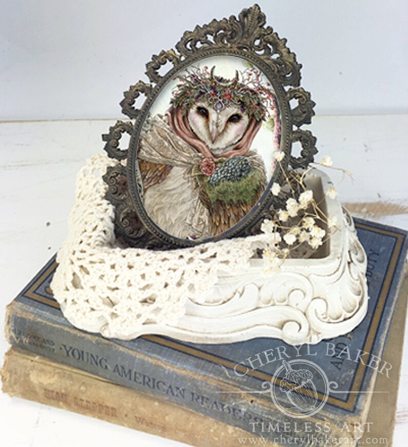 Owl Decor Owl Art Barn Owl Owl Wall Art Cottage Decor Etsy