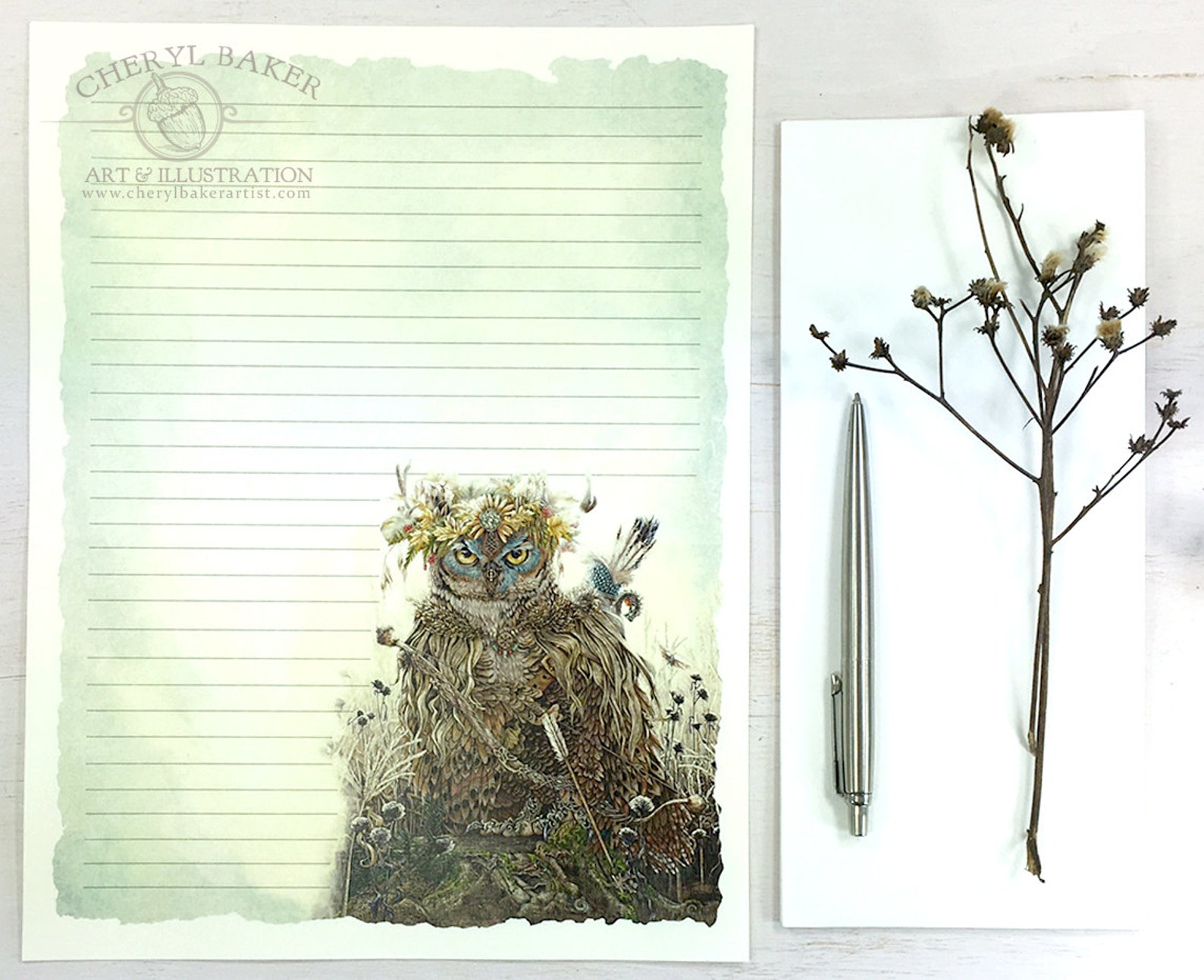 Owl Stationery Paper Stationery Paper Set Stationery Set Etsy