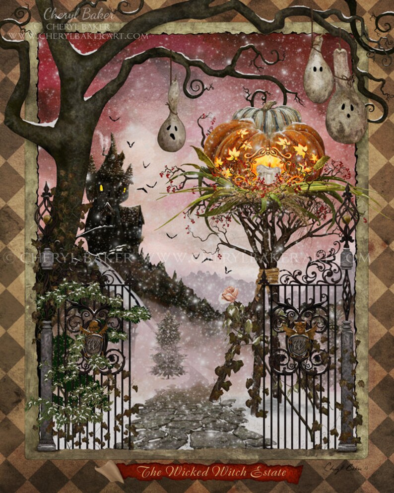 Whimsical Art Halloween Art Pumpkin Art Halloween Etsy