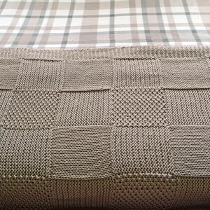 Chunky Patchwork Basketweave Hand Knitted Blanket