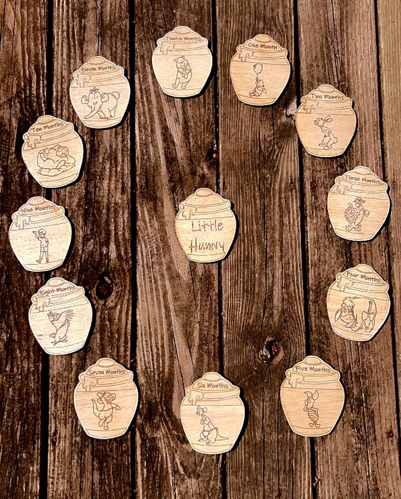 Winnie the Pooh Baby Month by Month Milestone Markers - Etsy