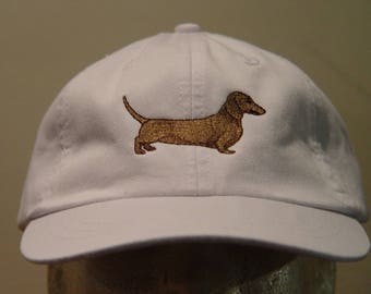 DACHSHUND DOG Hat - One Embroidered Men Women Baseball Gift Cap - Price Embroidery Apparel - 24 Color Mom Dad Canine Wiener House Pet Caps