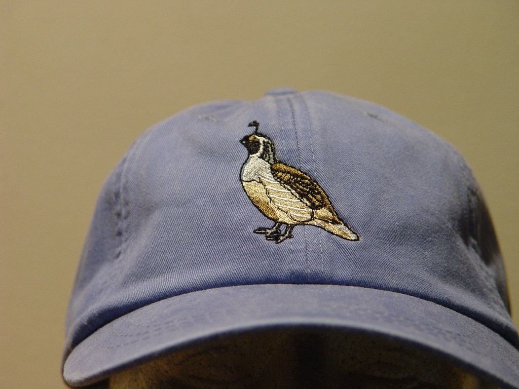 VALLEY QUAIL Bird Hat - One Embroidered Men Women Wildlife VALLEY QUAIL Bird Hat - One Embroidered Men Women Wildlife