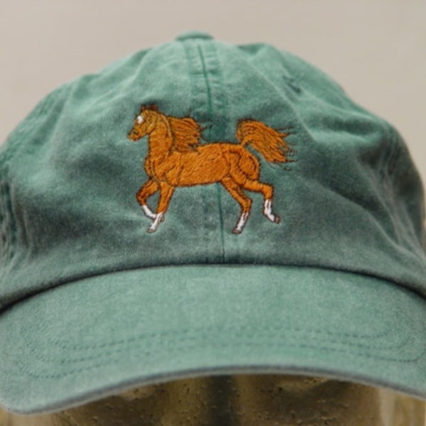 ARABIAN HORSE RUNNING Hat - One Embroidered Men Women Baseball Cap - Price Embroidery Apparel - 24 Color Mom Dad Gift Caps Racing Riding Pet