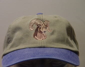 BIGHORN SHEEP Wildlife Hat - Geborduurde Heren Dames Baseball Cap - Prijs Borduurkleding - 6 Two Tone Color Mom Dad Gift Caps Mountain