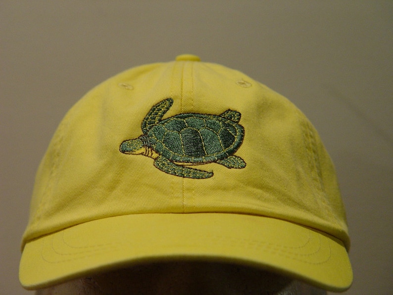 Sea Turtle Shell Pattern Cap SEA TURTLE HAT - Embroidered Men Women Marine Wildlife Cotton Cap ...