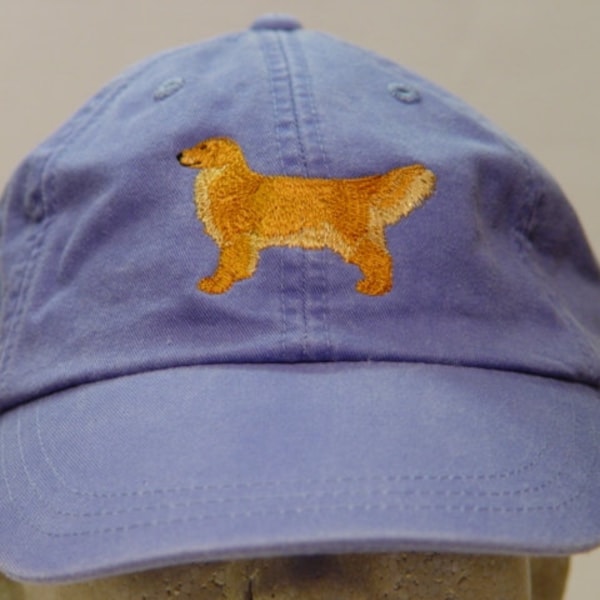 GOLDEN RETRIEVER DOG Hat - One Embroidered Men Women Baseball Cap - Price Embroidery Apparel 24 Color Mom Dad Canine Guide Dog Pet Gift Caps