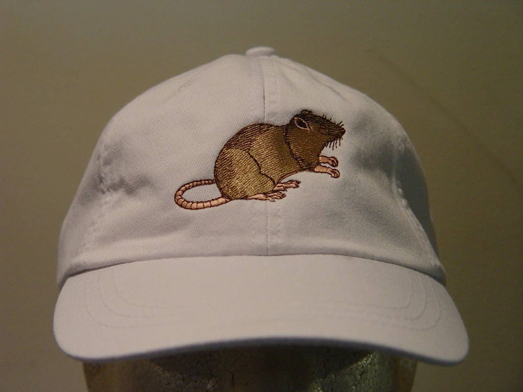 BROWN RAT RODENT Hat - Embroidered Men Women Wildlife BROWN RAT RODENT Hat - Embroidered Men Women Wildlife