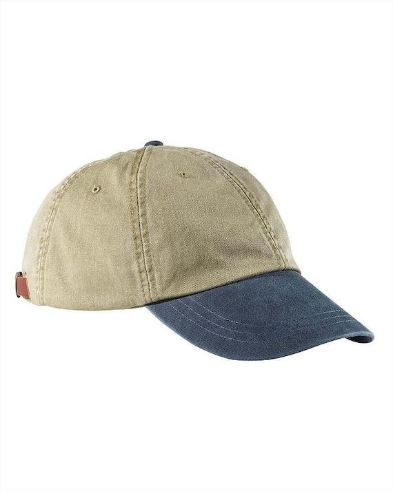 KHAKI NAVY HAT One Women Men Adams Two Tone Cotton Baseball Cap 6 Color Low  Profile Mom Dad Gift Hats Navy Blue Price Apparel Embroidery 