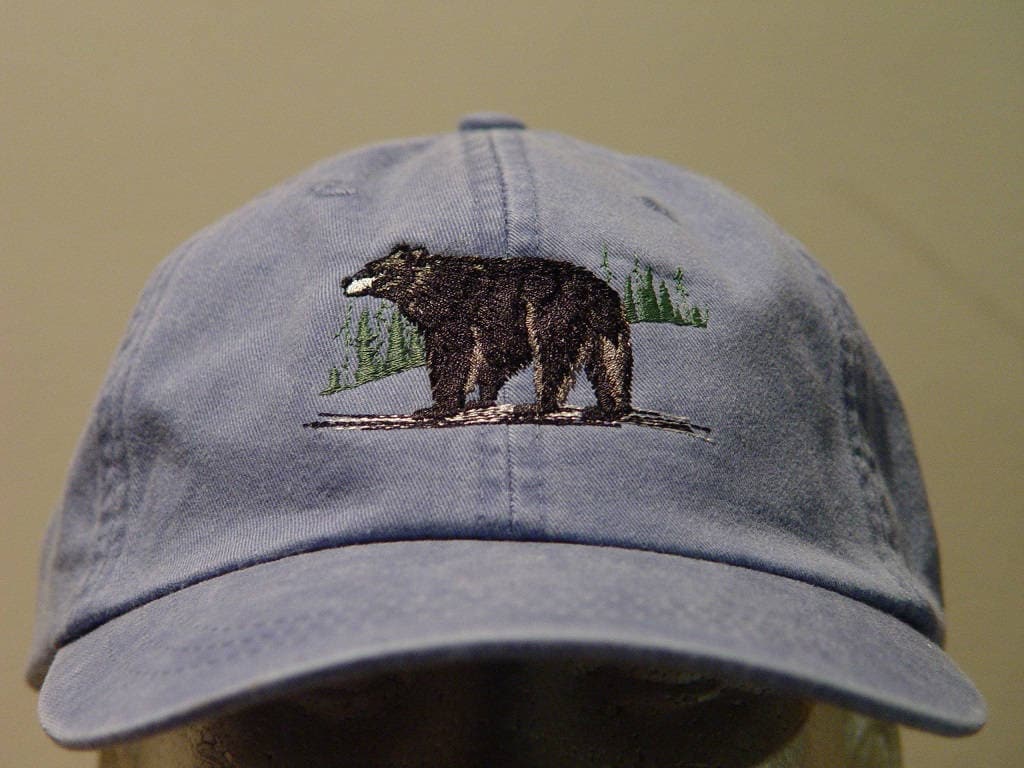 Black Bear Hat One Embroidered Men 