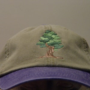 BONSAI SIERBOOM Hoed Geborduurde Mannen Vrouwen Wildlife Cap Prijs Borduurkleding 6 Two Tone Color Mom Dad Gift Japanse Boomkappen afbeelding 6