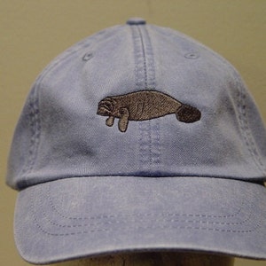 MANATEE HAT - Embroidered Sea Cow Men Women Marine Wildlife Cap - Price Embroidery Apparel - 24 Color Mom Dad Baseball Gift Caps Available