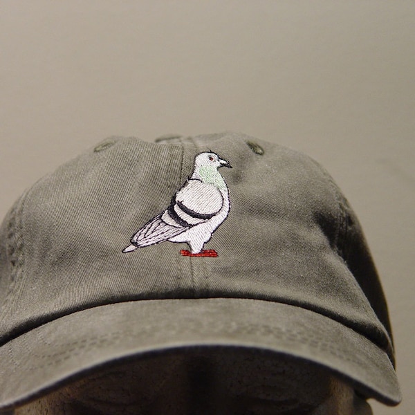 PIGEON BIRD Hat - One Embroidered Women Men Wildlife Baseball Cap - Price Embroidery Apparel 24 Color Adult Mom Dad Gift Caps Homing Racing